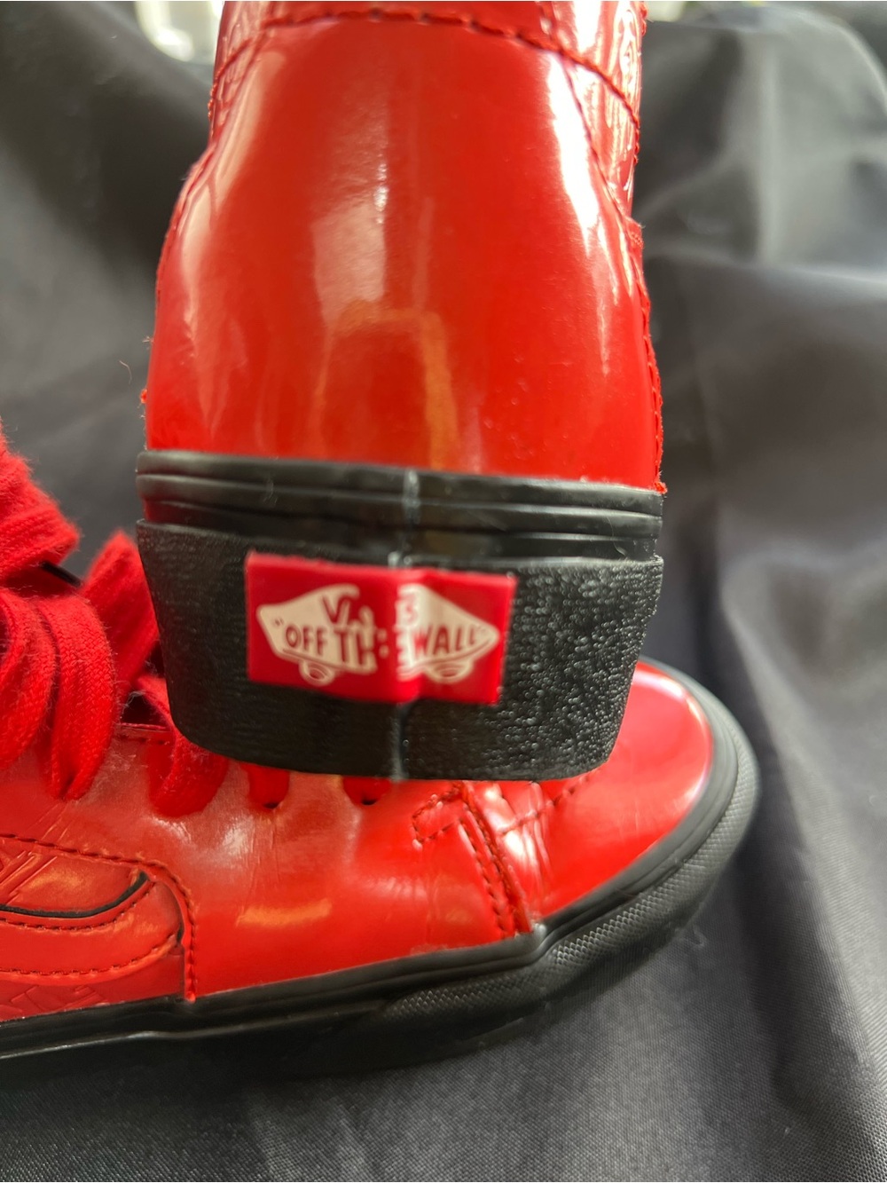 David Bowie Vans Red High-Top Sneakers/Skate shoes - Picture 6 of 13